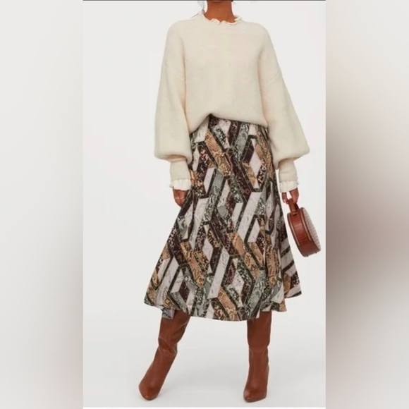 Teal and Brown Women's Skirt Plus - Picture 8 of 9